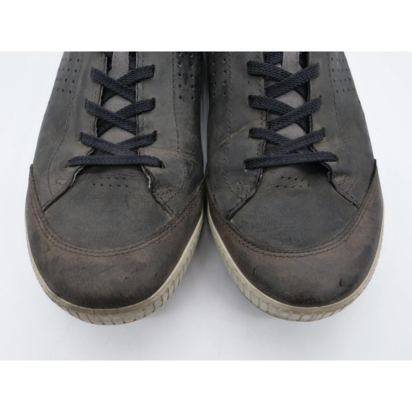 Ecco Golf Shoes Mens 12 Gray Leather Perforated Spikeless Lace Up Low Top - Picture 6 of 12